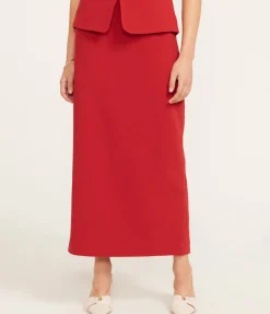 Smith Midi Skirt In Rouge