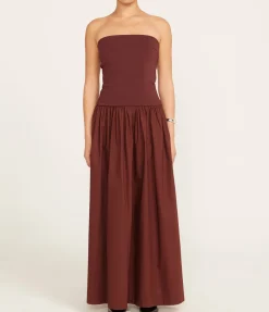 Strapless Knit Cotton Dress In Java