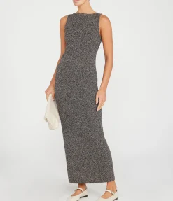 Tabatha Sleeveless Tank In Khaki And Black Boucle