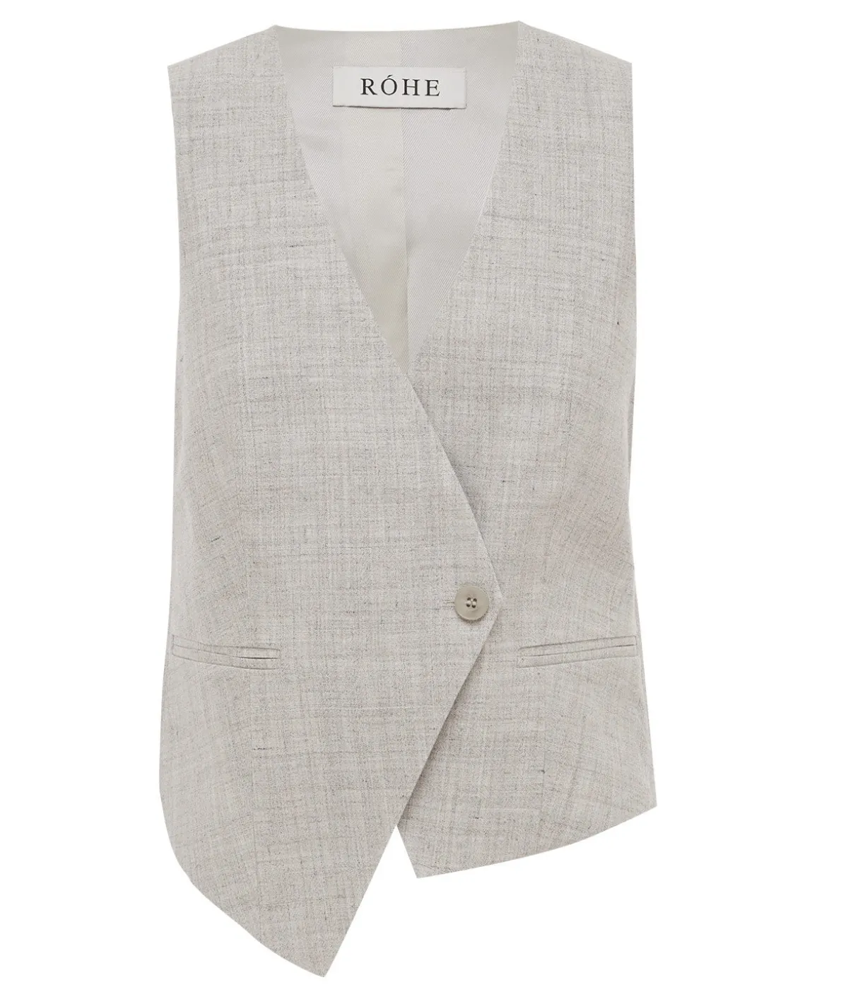 Tailored Overlap Waistcoat In Stone Melange
