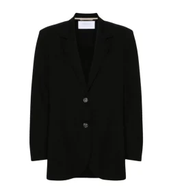 Tailored Techno Viscose Blazer In Black