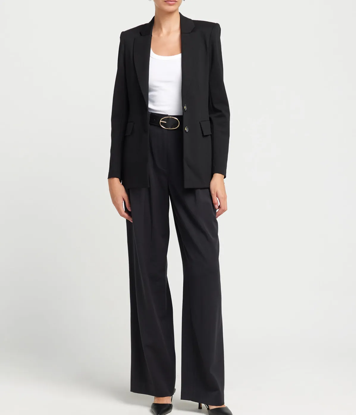 Tailored Techno Viscose Blazer In Black