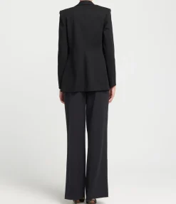 Tailored Techno Viscose Blazer In Black