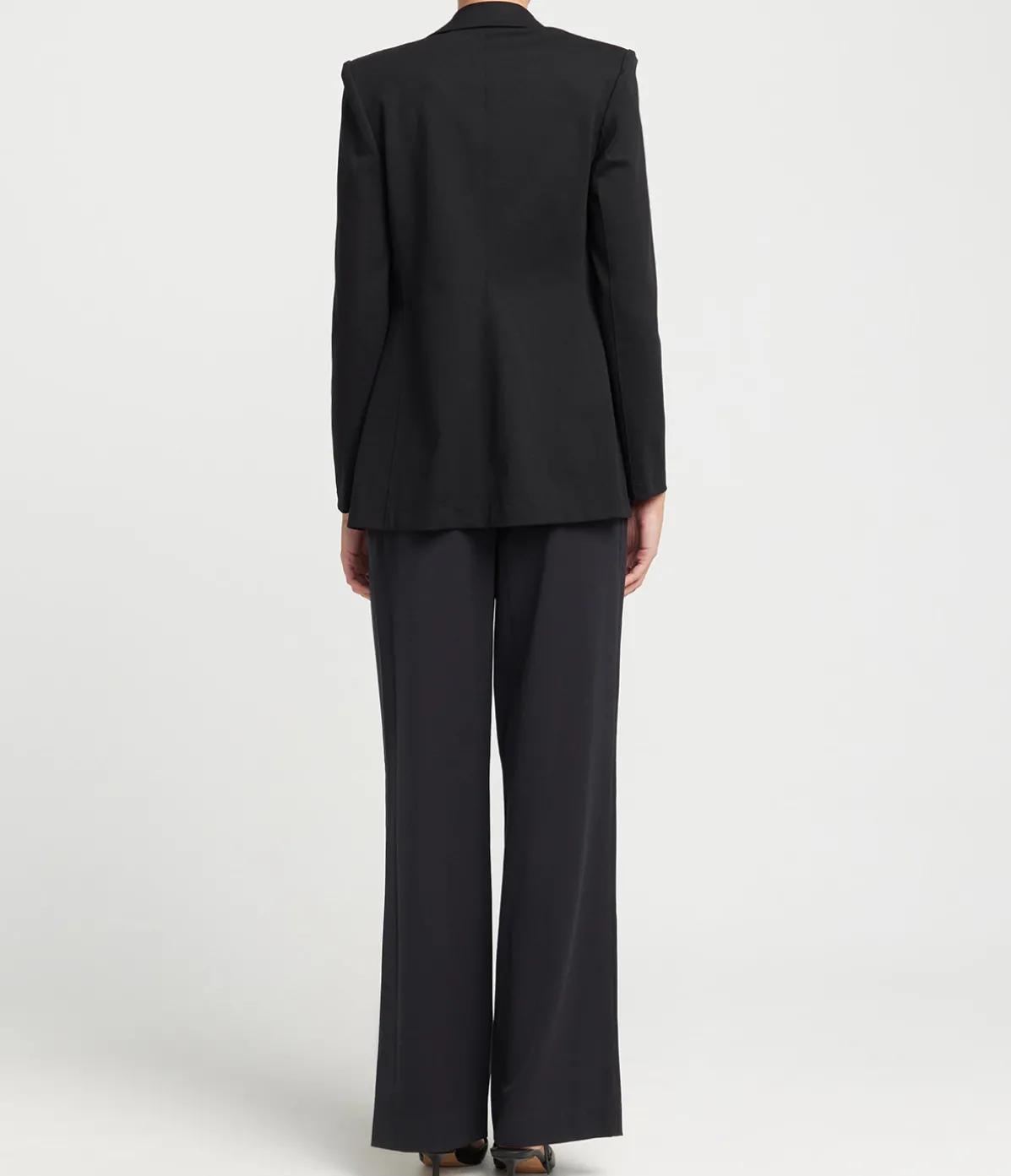 Tailored Techno Viscose Blazer In Black