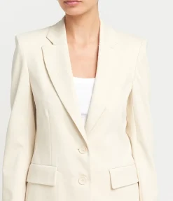 Tailored Techno Viscose Blazer In Ivory