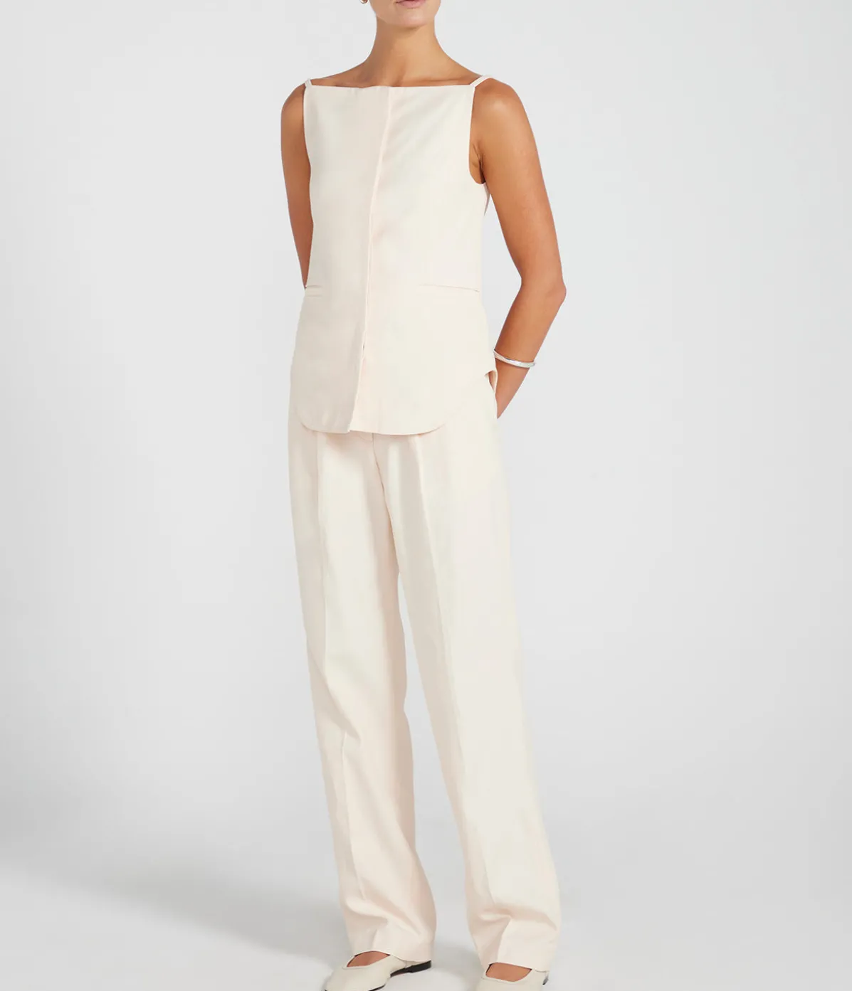 Takaroa Elastic Pants In Cream Rose