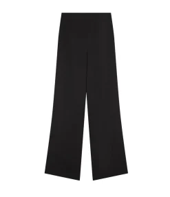Talia Straight Leg Wool Pants In Black