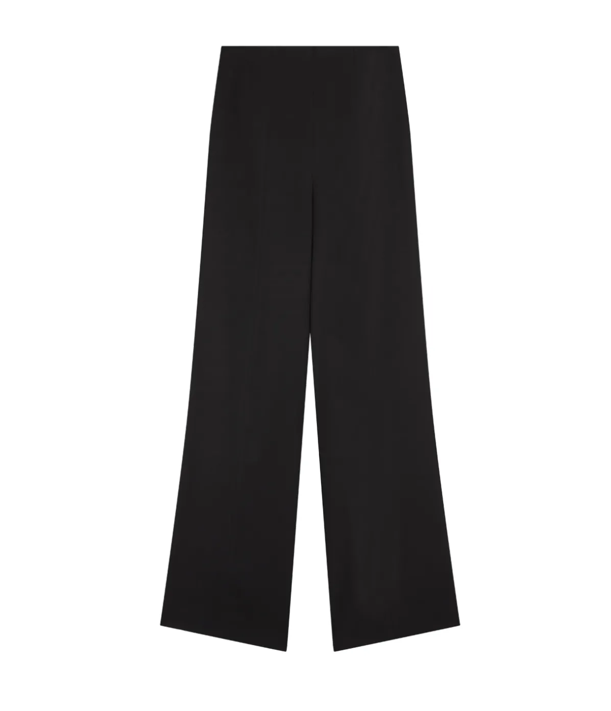 Talia Straight Leg Wool Pants In Black