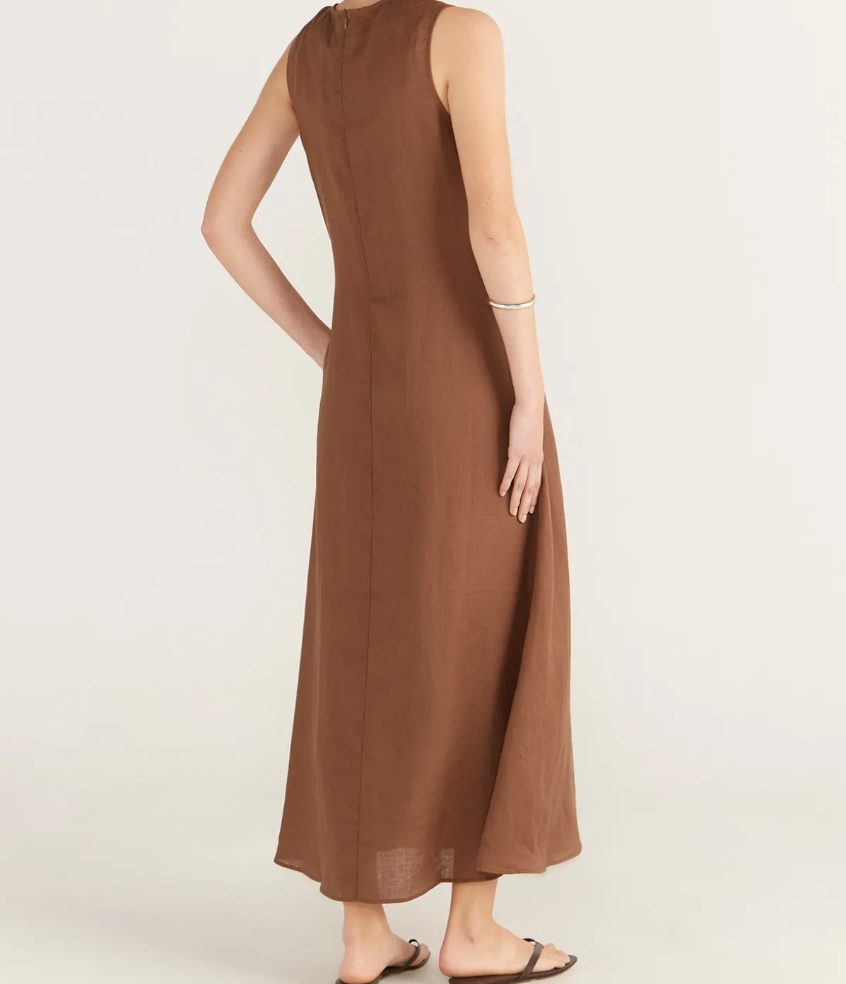 Talin Linen Dress In Sepia