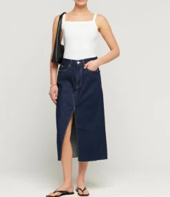 Taylor Midi Skirt In Midnight Mile