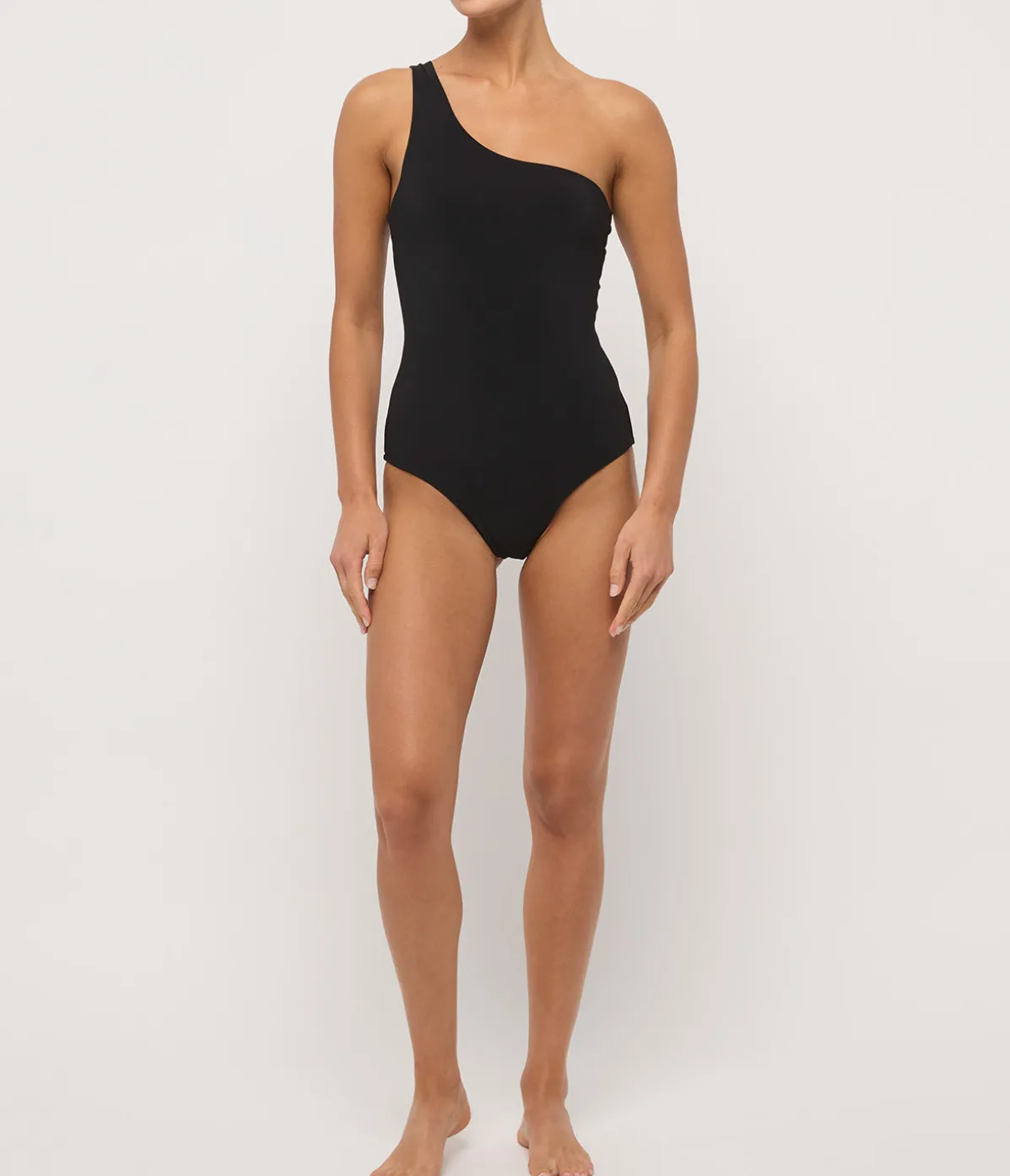 The One Shoulder One Piece In Black