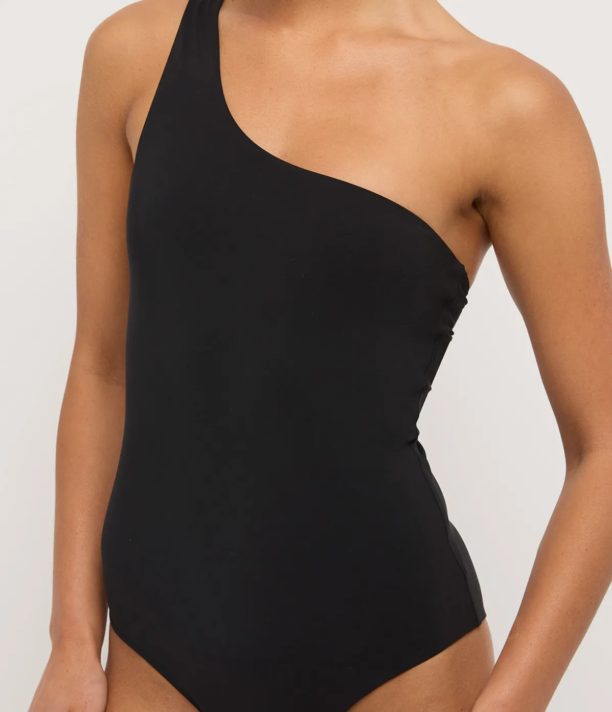 The One Shoulder One Piece In Black