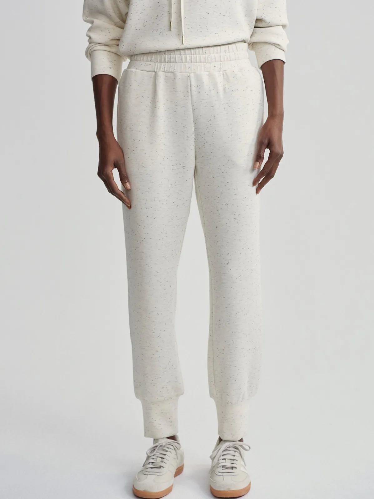 The Slim Cuff Pant 27.5 In Ivory Marl Fleck