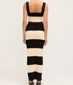 Theo Crop Top In Cream And Black
