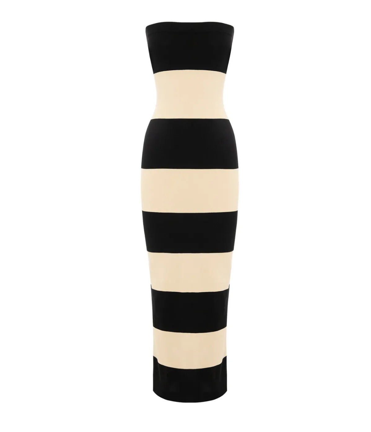 Theo Strapless Dress In Black And Bone