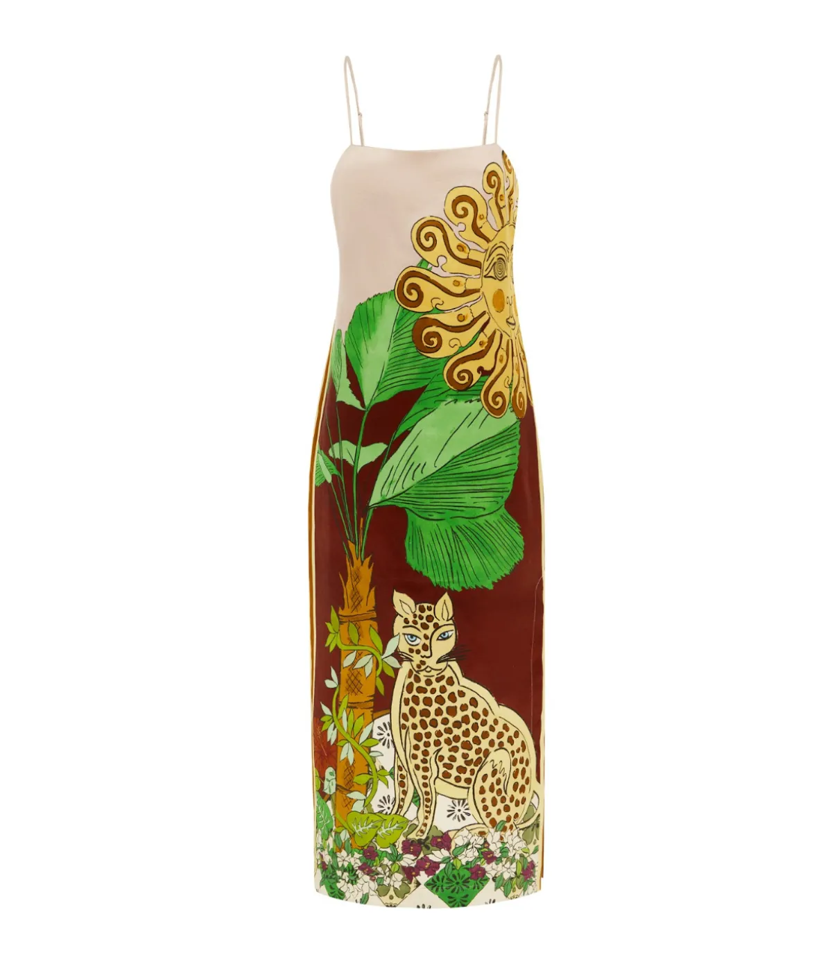 Tiger Slip Dress In Multi