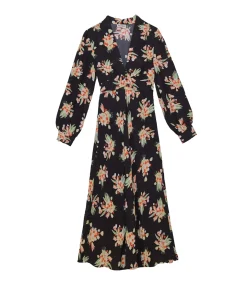 Trula Long Sleeve Dress In Tulip Cloud Black