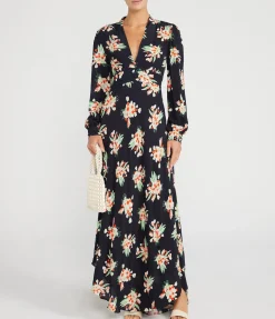 Trula Long Sleeve Dress In Tulip Cloud Black