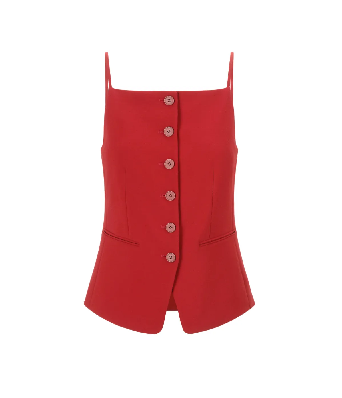 Una Square Neck Top In Rouge