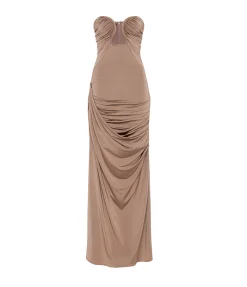 Val Strapless Dress In Concrete