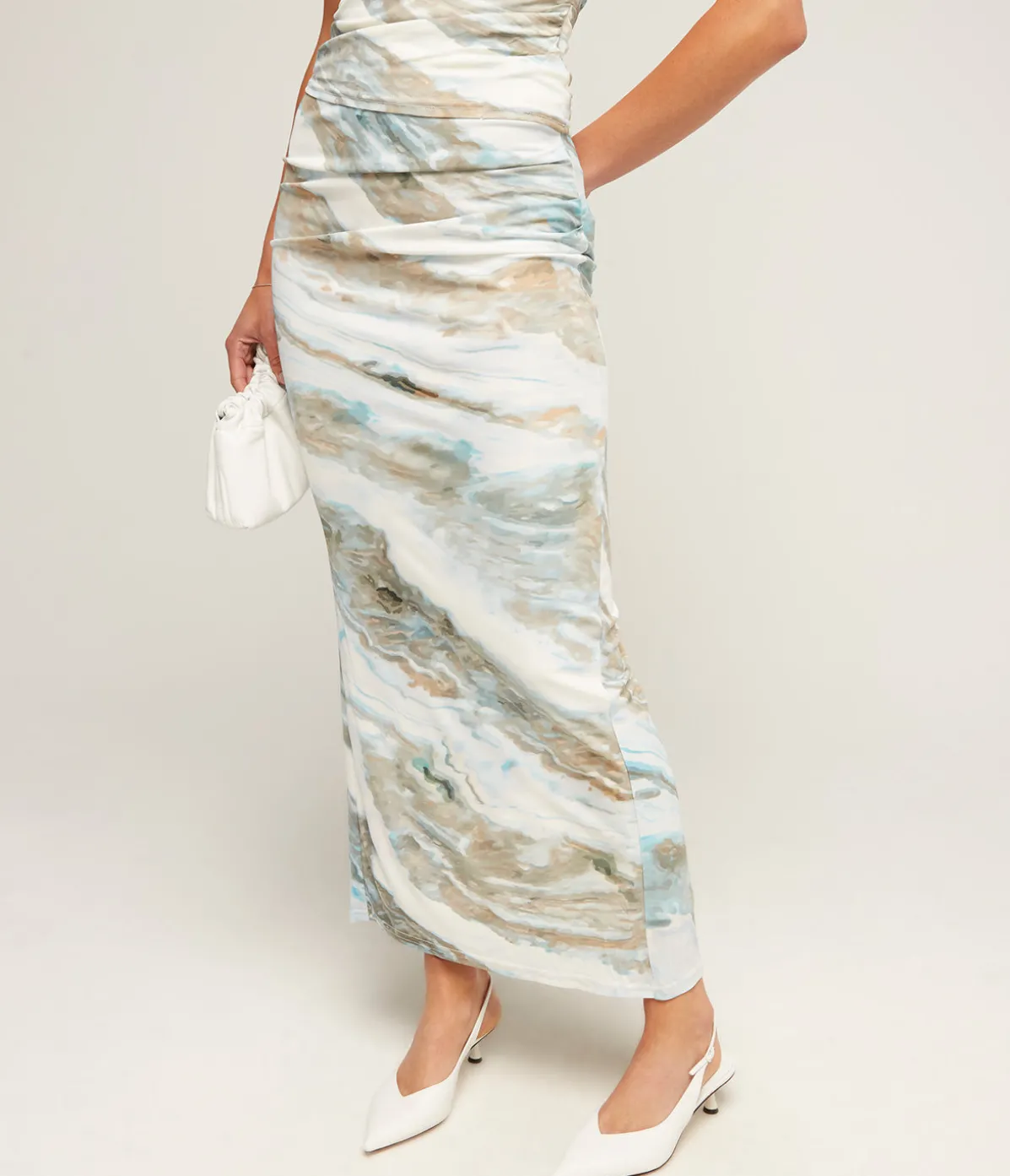 Vesper Fitted Skirt In Agate