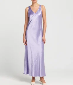V-Neck Maxi Slip Dress In Wisteria