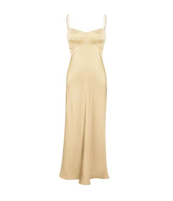 Waterlily Midi Dress In Golden