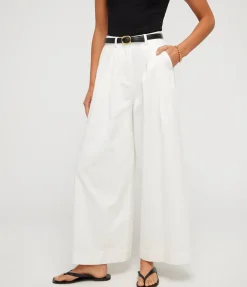 Wesley Wide Leg Trouser In Vintage White