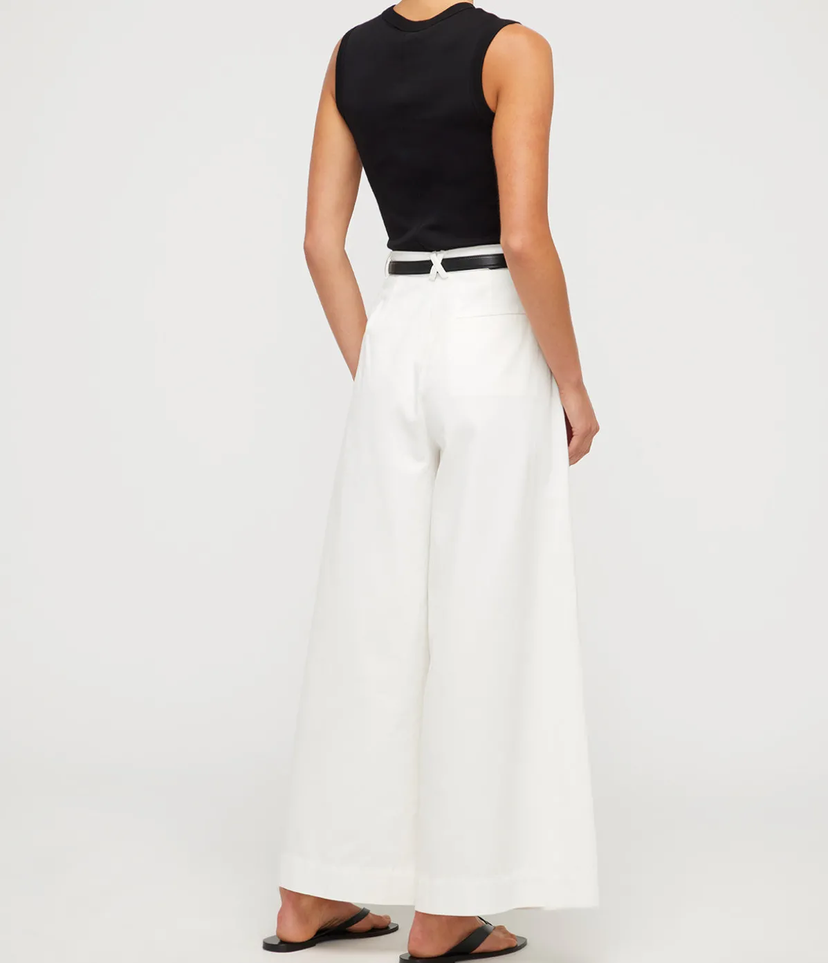 Wesley Wide Leg Trouser In Vintage White