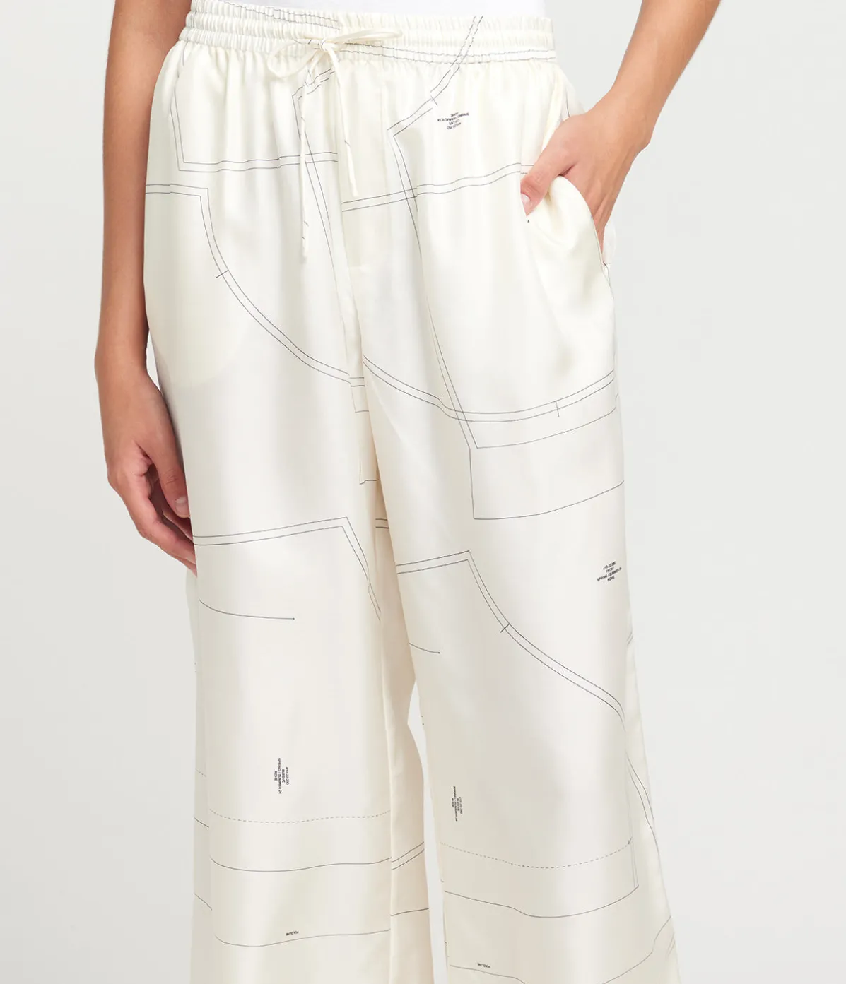 Wide Leg Silk Trouser In Patternmaking