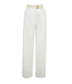 Wide Leg Tailored Jeans In White