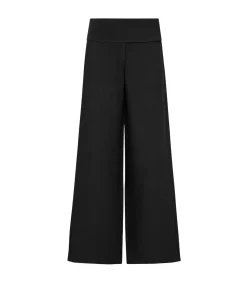 Wide Waistband Pants In Black