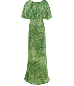 Winona Bias Cut Dress In Thistledown Verte