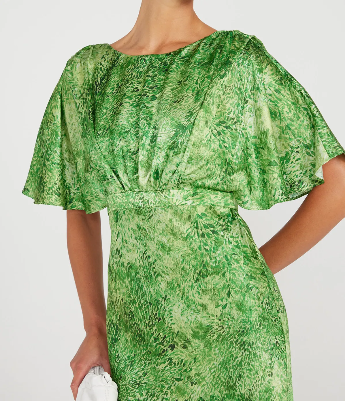 Winona Bias Cut Dress In Thistledown Verte