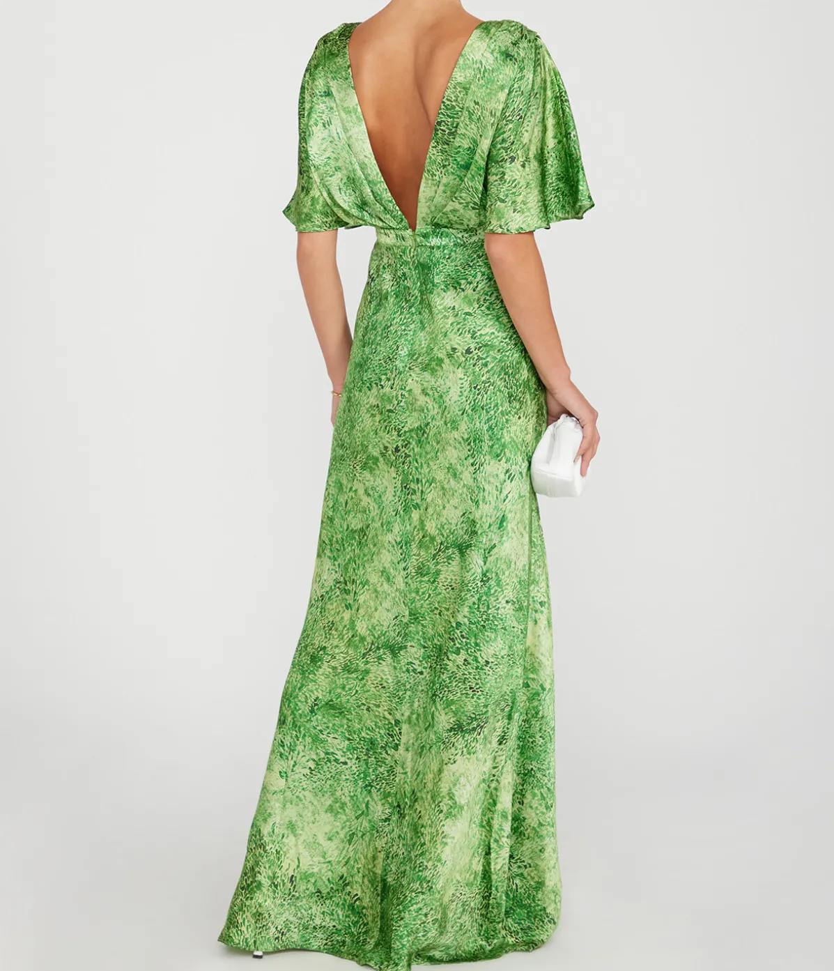 Winona Bias Cut Dress In Thistledown Verte