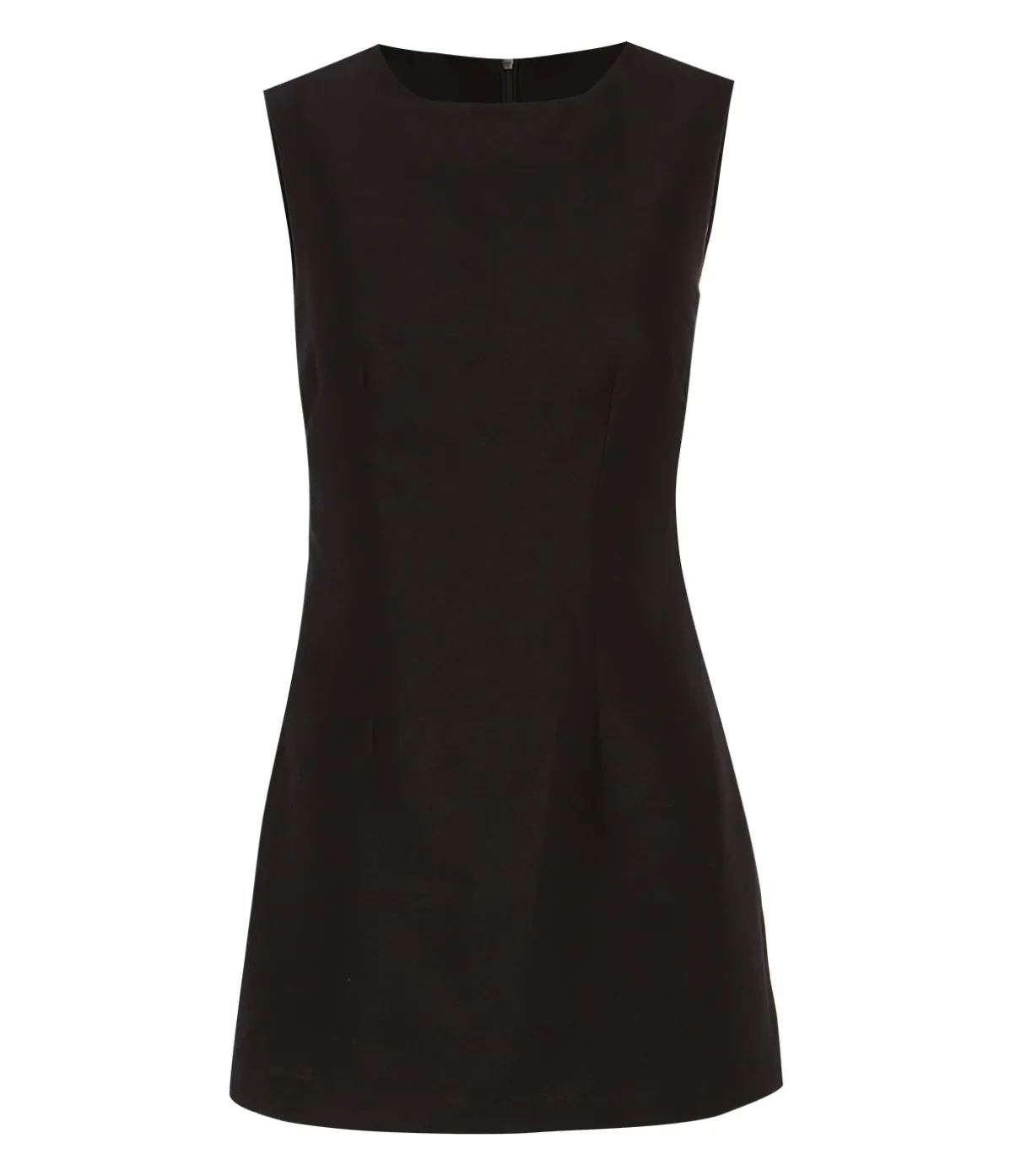 Wool Silk Mini Dress In Black