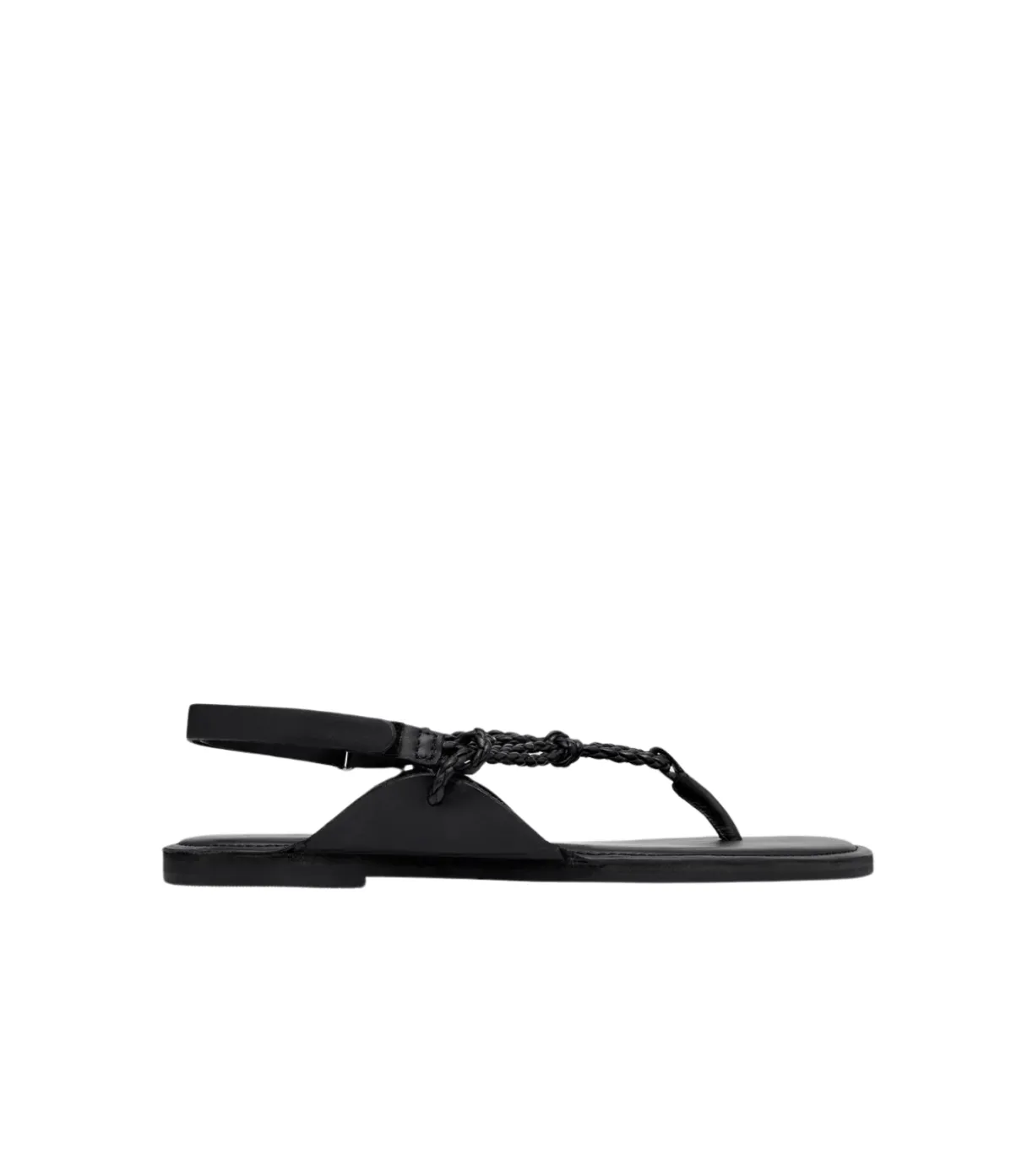 Woven Rope Sandal In Black