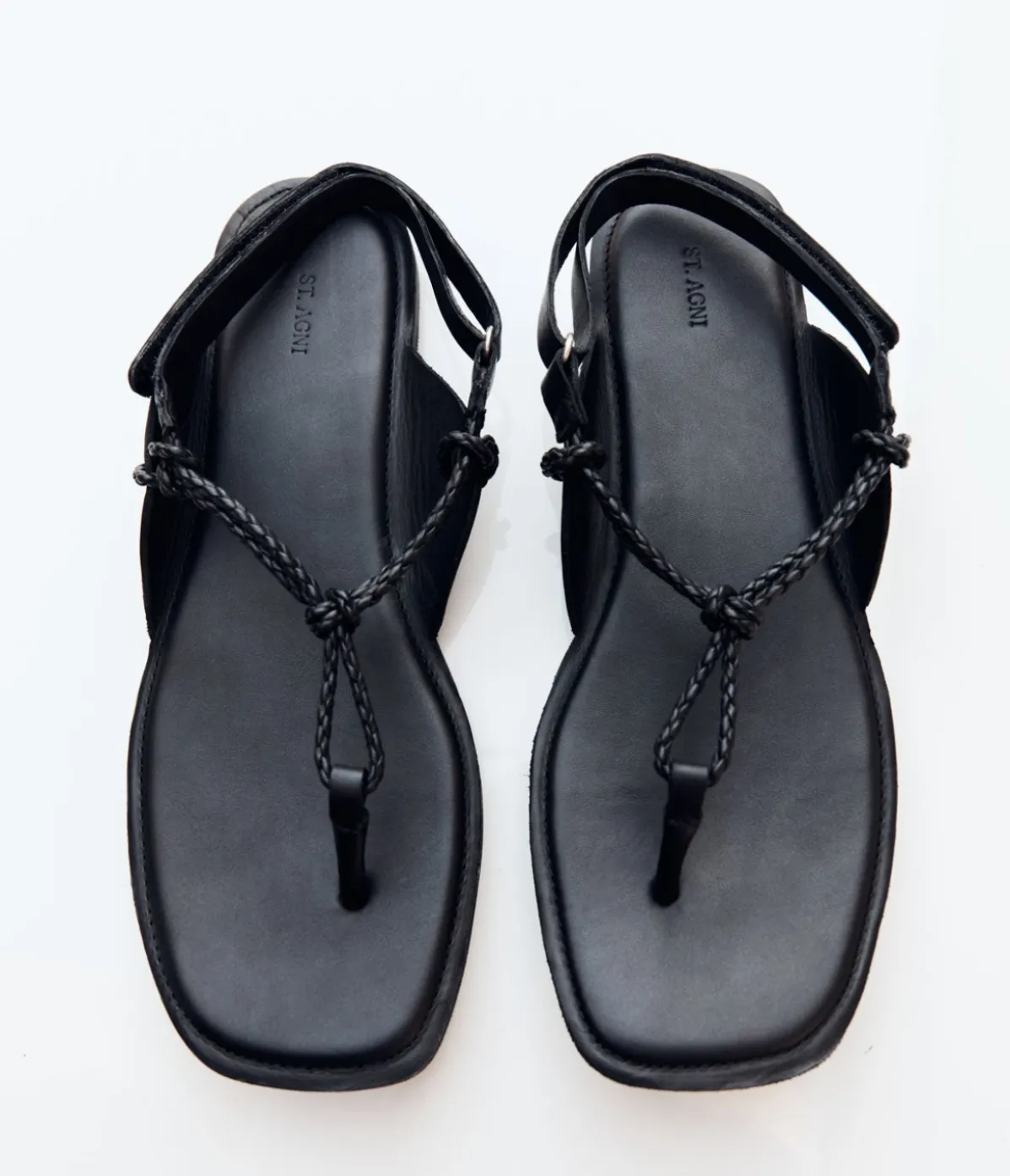 Woven Rope Sandal In Black