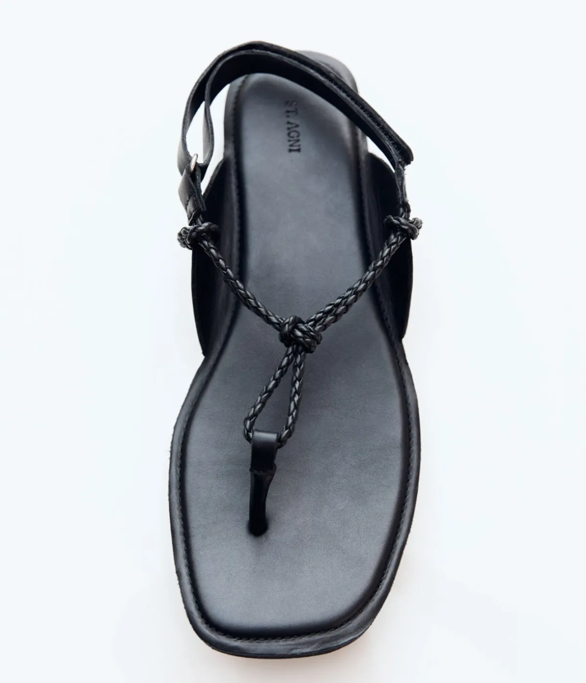 Woven Rope Sandal In Black