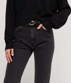 Wular Straight Denim Pants In Washed Grey