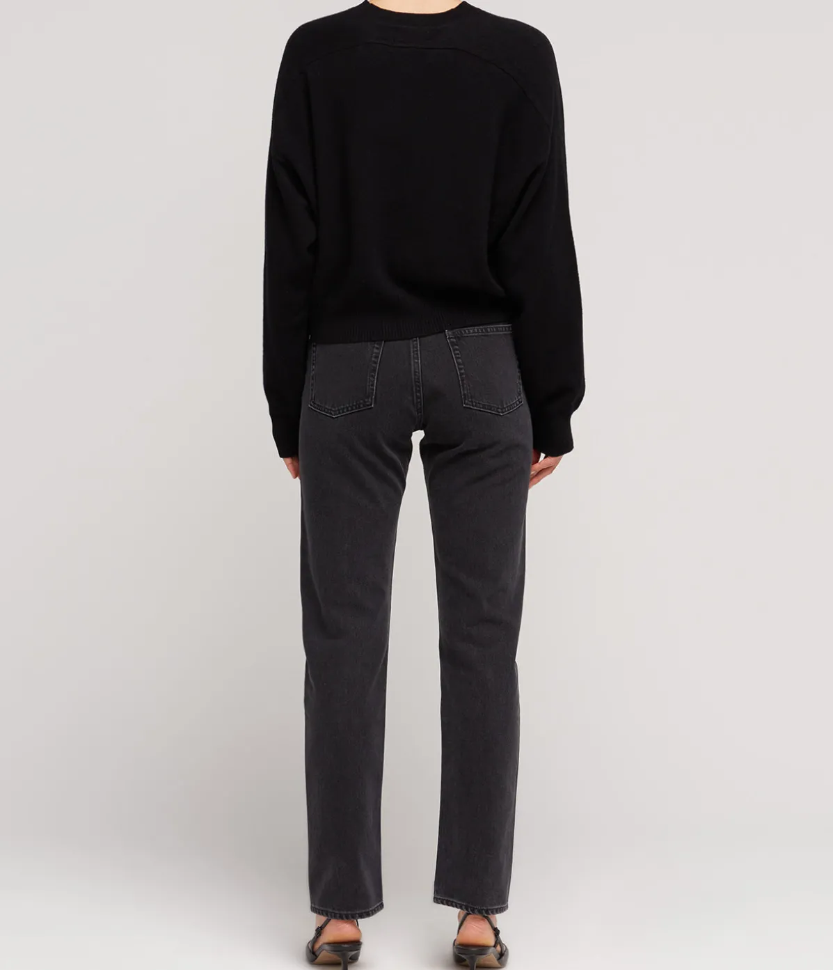 Wular Straight Denim Pants In Washed Grey