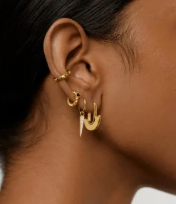 Zenyu Mini Fan Hoop In Gold
