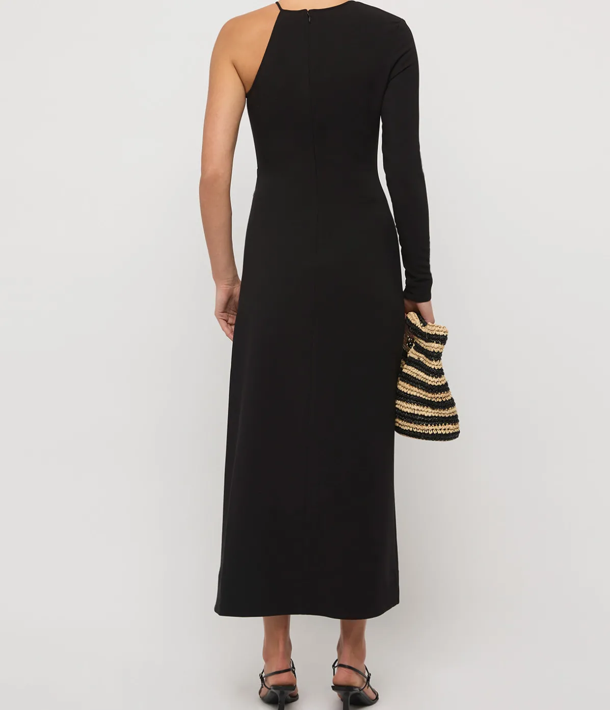 Zhuri One Shoulder Tunic Dress In Black